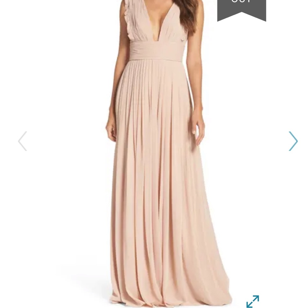 Ruffle Pleat Chiffon Gown - Picture 4 of 5